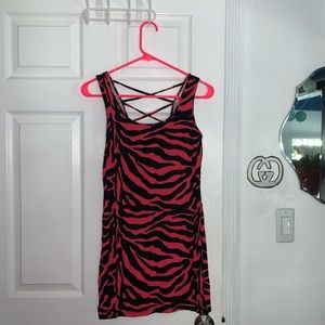 pink zebra print party dress